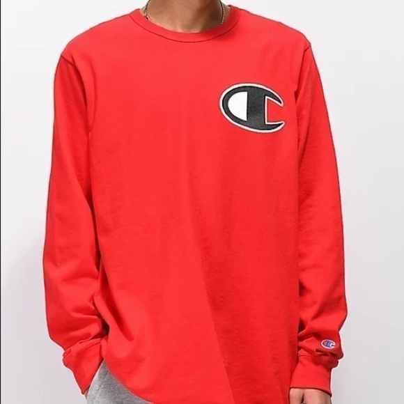Champion Other - Champion Heritage C Patch Red Long Sleeve Crewneck Top Size Large Men